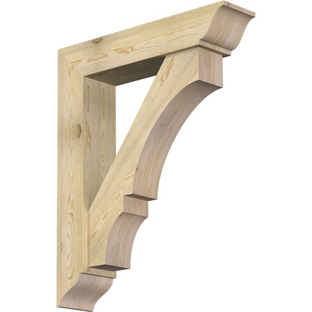 Ekena Millwork Balboa Traditional Rough Sawn Bracket w/ Offset Brace, Douglas Fir, 8"W x 36"D x 44"H BKT0806X36X44BOA01RDF